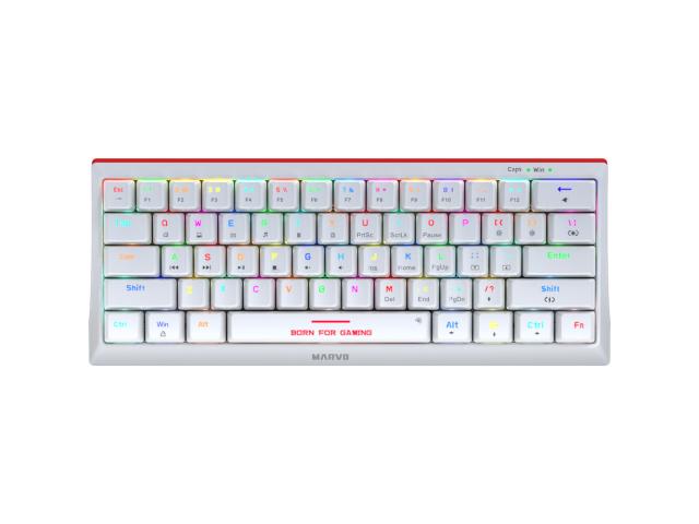 Tastatura Marvo KG962GWH, Rainbow LED, USB, White