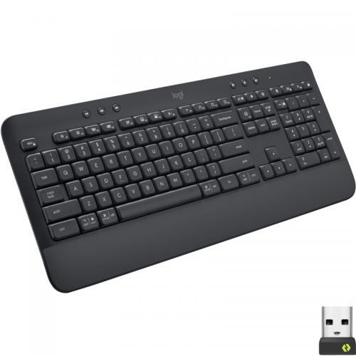 Tastatura Wireless Logitech Signature K650, Bluetooth/USB, Layout UK, Graphite