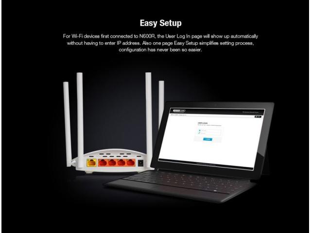 Totolink N600R | Router WiFi | 600Mb/s, 2,4GHz, MIMO, 5x RJ45 100Mb/s, 4x 5dBi