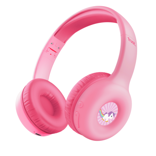 Casti cu microfon Trust Nouna WS, Bluetooth/3.5mm jack, Pink