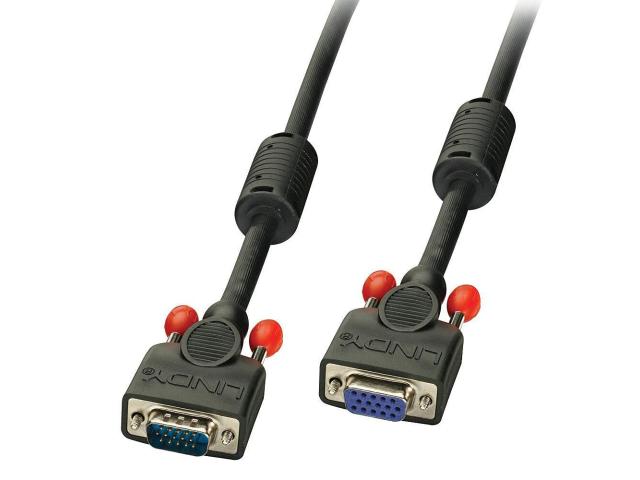 VGA Cable M/F, Black, 3m