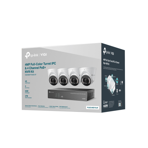 Kit Camere de supraveghere NVR TP-Link NVR1004H-4P + 4 x Camera supraveghere VIGI C445