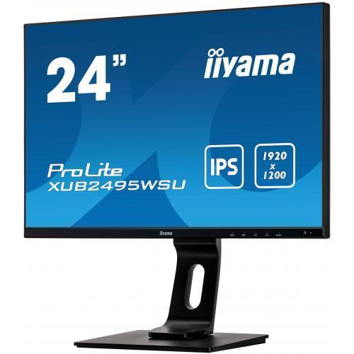 Monitor LED Iiyama ProLite XUB2495WSU-B5, 24.1inch, 1920x1200, 5ms GTG, Black