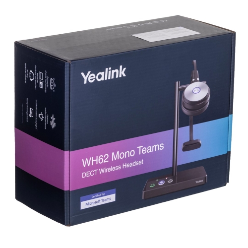 Casti cu microfon Yealink WH62 Mono, DECT Wireless, Black