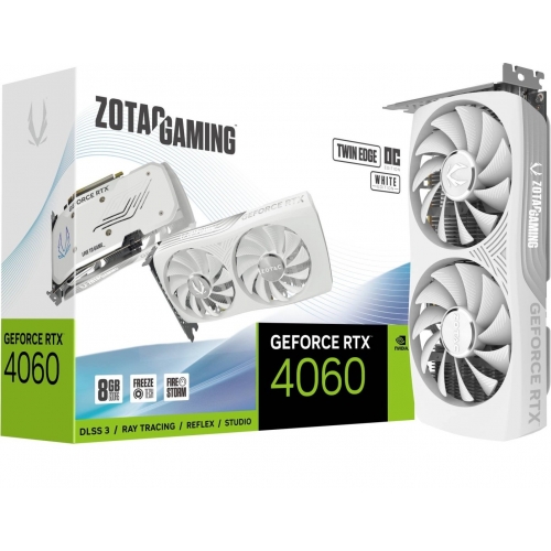 Placa video ZOTAC nVidia GeForce RTX 4060 Twin Edge OC White Edition 8GB, GDDR6, 128bit